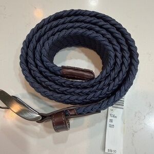 Men’s NAVY blue woven belt—Size 38”. NWOT